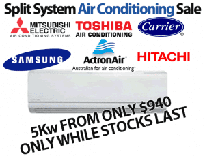 Split system air conditioning sale