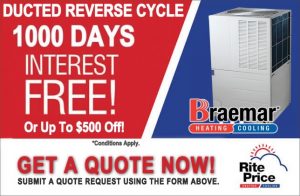 Braemar ducted reverse cycle air conditioner