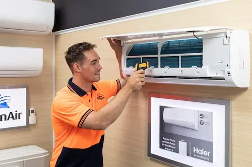 Rite Price professional installing air conditioning unit